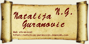 Natalija Guranović vizit kartica
